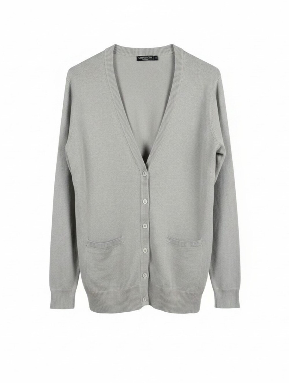 Urban Coco Gray V-Neck Button Front Cardigan Sweater